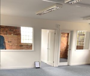 View of partitioned, flexible office space